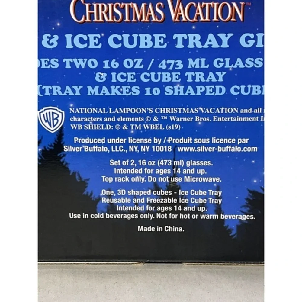 National Lampoon's Christmas Vacation Glass & Ice Cube Tray Combo Pack NIB
